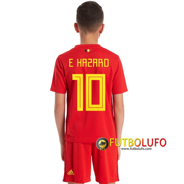 Primera Camiseta de Bélgica Niños (E. HAZARD 10) 2018/2019
