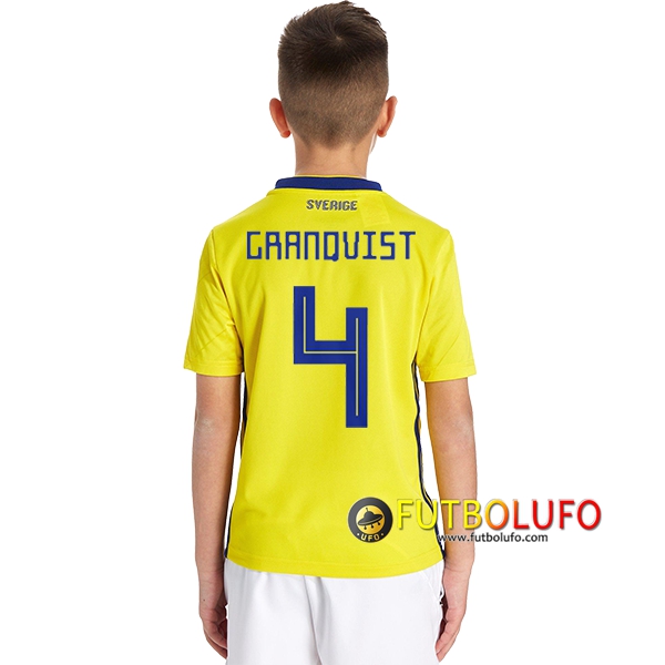 Primera Camiseta de Suecia Niños (GRANQVIST 4) 2018/2019