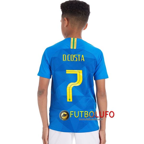 Segunda Camiseta de Brasil Niños (D.COSTA 7) 2018/2019