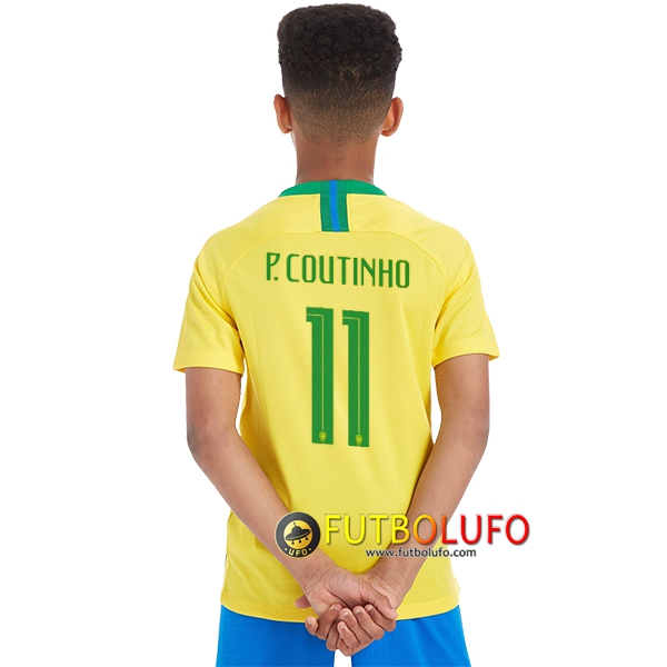 Primera Camiseta de Brasil Niños (P.COUTINHO 11) 2018/2019