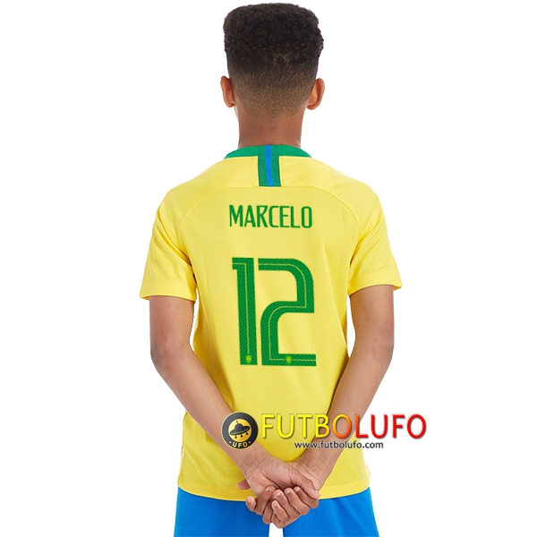 Primera Camiseta de Brasil Niños (MARCELO 12) 2018/2019