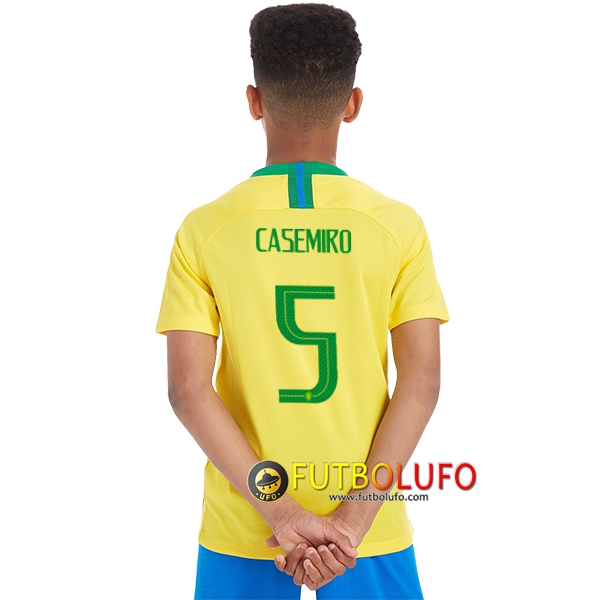 Primera Camiseta de Brasil Niños (Casemiro 5) 2018/2019