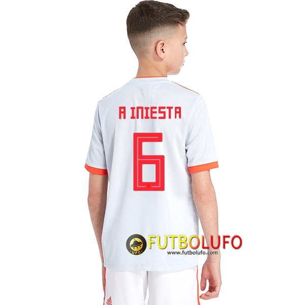 Segunda Camiseta de España Niños (A.Iniesta 6) 2018/2019