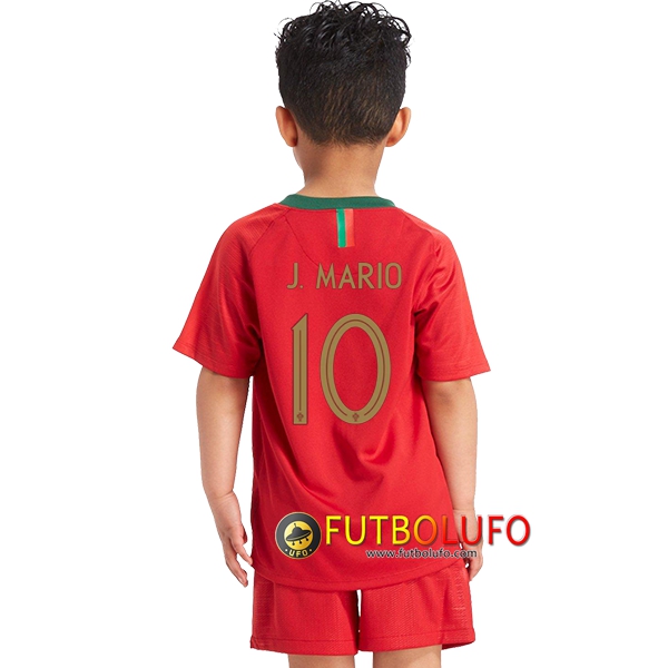 Primera Camiseta de Portugal Niños (J.Mario 10) 2018/2019