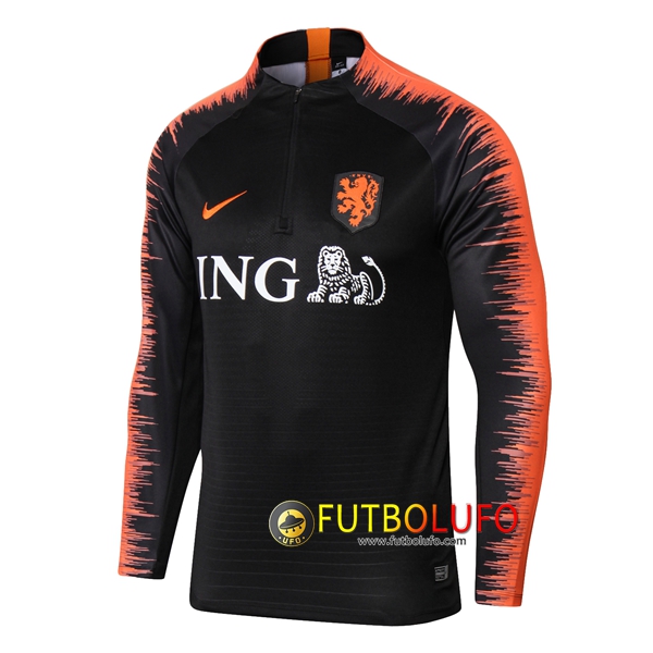 Sudadera de entrenamiento Países Bajos Negro/Naranja 2018/2019