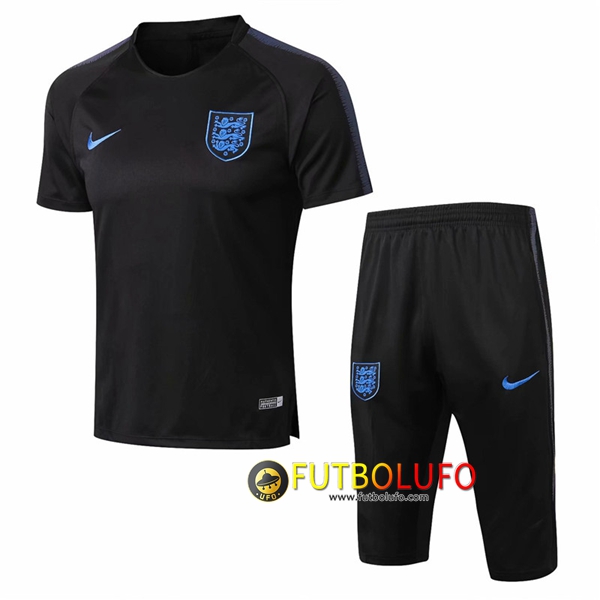 Pre-partido Camiseta Entrenamiento Inglaterra Negro 2018/2019 + Pantalones 3/4