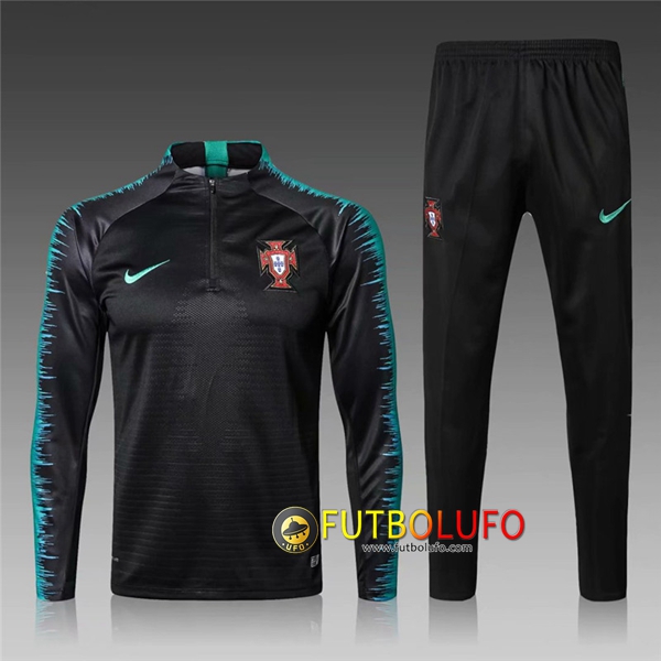 Chandal del Portugal Niño Negro Strike Drill 2018/2019 Sudadera + Pantalones