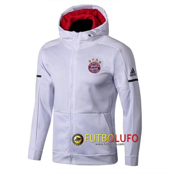 Chaqueta Futbol con Capucha Bayern Munich Blanco 2017/2018