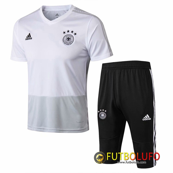 Pre-partido Camiseta Entrenamiento Alemania Blanco 2018/2019 + Pantalones 3/4