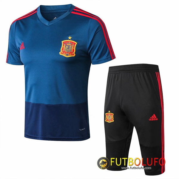 Pre-partido Camiseta Entrenamiento España Azul 2018/2019 + Pantalones 3/4