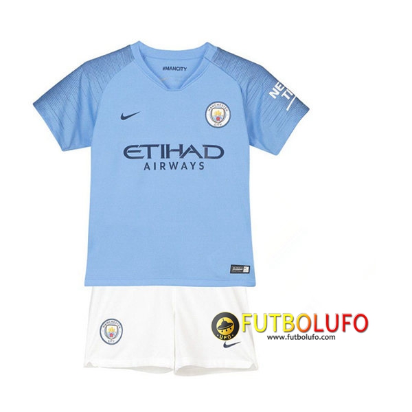 Primera Camiseta Manchester City Niños 2018/2019 + Pantalones Cortos
