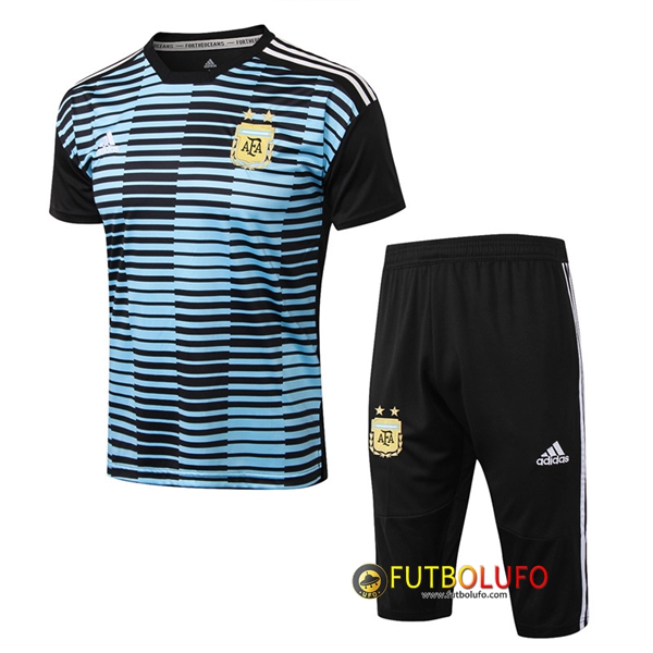 Pre-partido Camiseta Entrenamiento Argentina Azul/Negro 2018/2019 + Pantalones 3/4