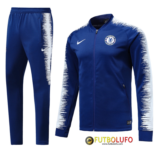 Chandal del FC Chelsea Azul/Blanco 2018/2019 Chaqueta + Pantalones