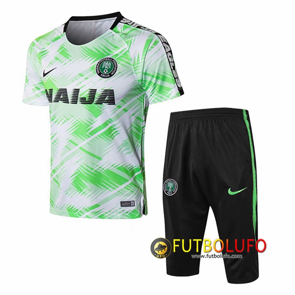Pre-partido Camiseta Entrenamiento Nigeria Azul/Blanco 2018/2019 + Pantalones 3/4