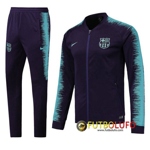 Chandal del FC Barcelona Negro/Azul 2018/2019 Chaqueta + Pantalones
