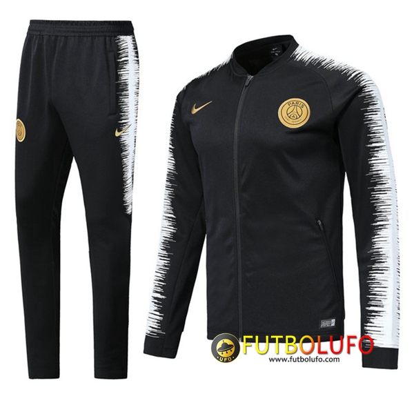 Chandal del PSG Negro/Blanco 2018/2019 Chaqueta + Pantalones