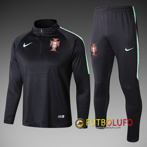 Chandal del Portugal Niños Negro/Verde 2018/2019 Sudadera + Pantalones