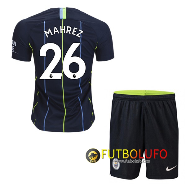 Segunda Camiseta Manchester City (26 MAHREZ) Niños 2018/2019 + Pantalones Cortos
