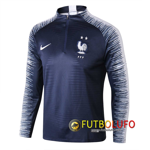 Sudadera de entrenamiento Francia 2 estrellas Azul oscuro/Blancoo 2018/2019