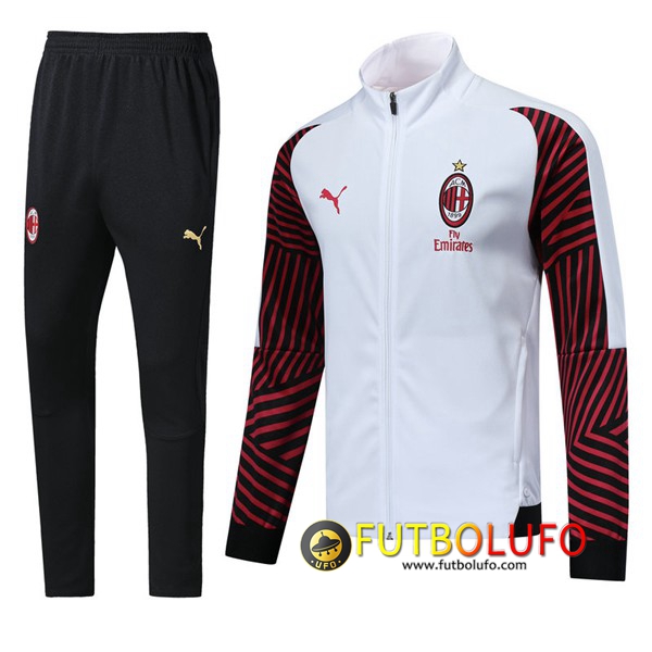 Chandal del AC Milan Blanco/Roja 2018/2019 Chaqueta + Pantalones