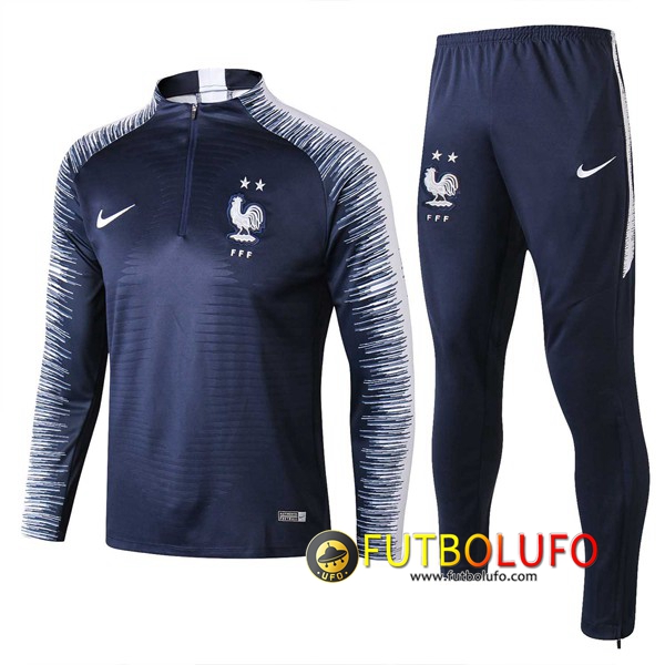 Oír de atómico robo Nueva Chandal del Francia 2 estrellas Azul oscuro/Blanco 2018/2019 Sudadera  + Pantalones Tailandia