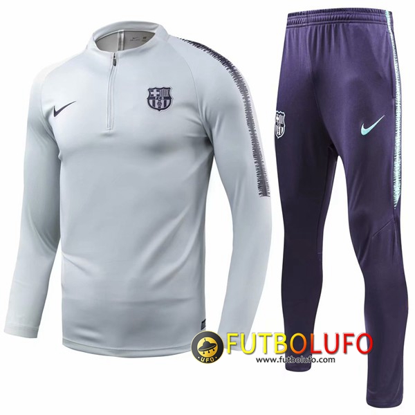 Chandal del Barcelona Gris/Blanco Sudadera + Pantalones Tailandia