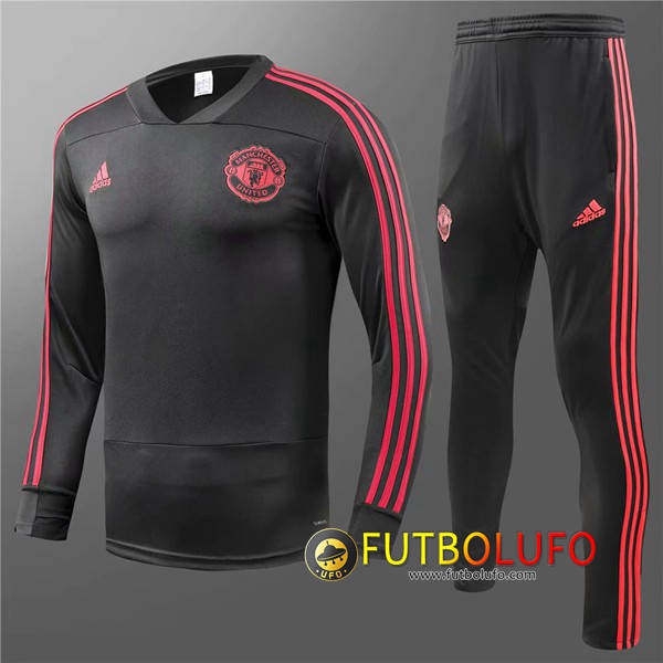 Chandal del Manchester United Niños Negro 2018/2019 Sudadera + Pantalones