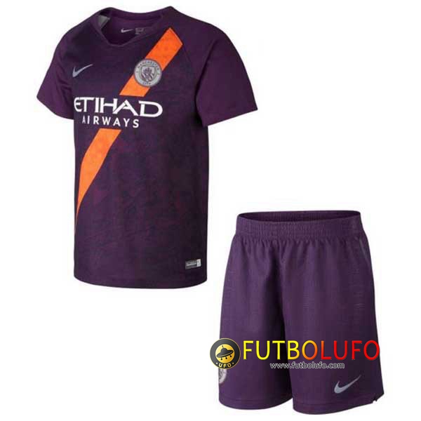 Tercera Camiseta del Manchester City Niños 2018/2019 + Pantalones Cortos