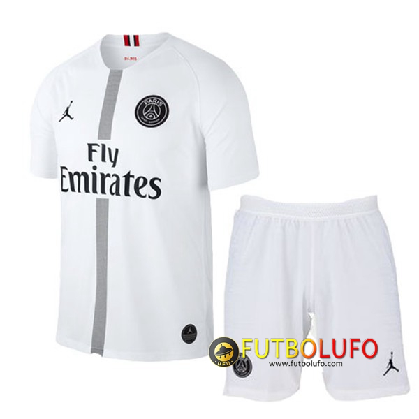 Tercera Camiseta del PSG Niños Blanco 2018/2019 + Pantalones Cortos