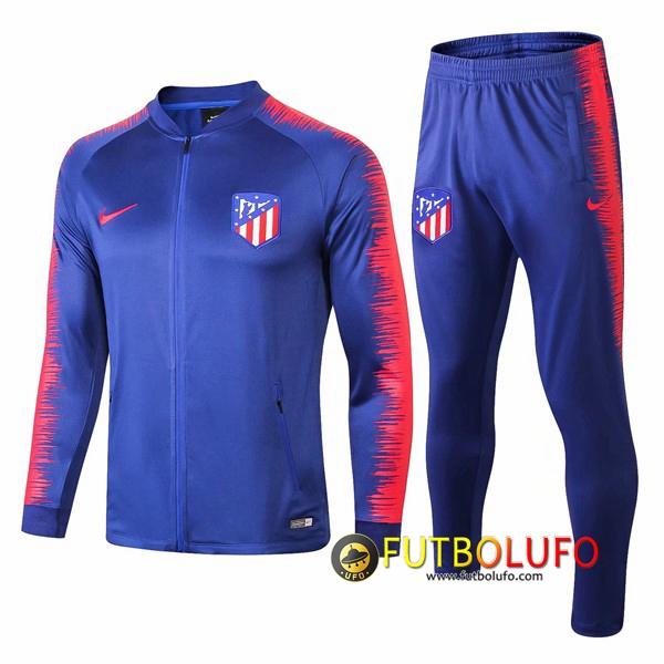 Chandal del Atletico Madrid Azul/Roja 2018/2019 Chaqueta + Pantalones