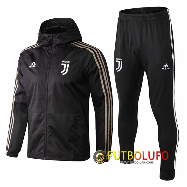 Trajes Rompevientos Chaqueta Juventus Negro 2018/2019 + Pantalones