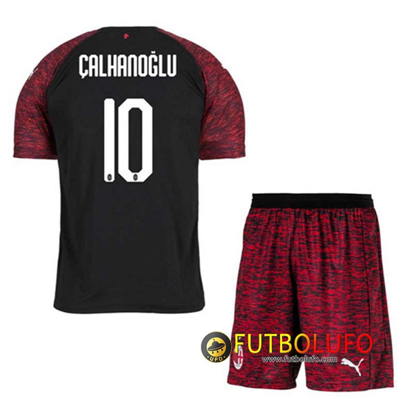 Tercera Camiseta del AC Milan (ÇALHANOGLU 10) Niños 2018/2019 + Pantalones Cortos