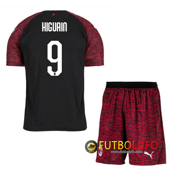 Tercera Camiseta del AC Milan (HIGUAIN 9) Niños 2018/2019 + Pantalones Cortos