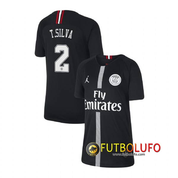 Tercera Camiseta del PSG (T SILVA 2) Negro 2018/2019