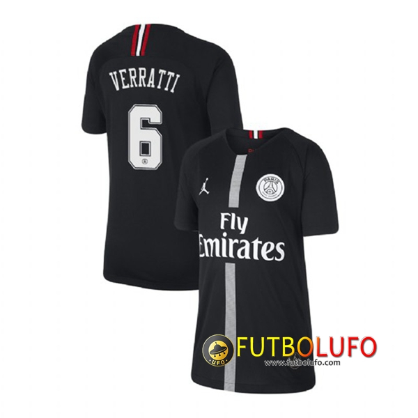 Tercera Camiseta del PSG (VERRATTI 6) Negro 2018/2019