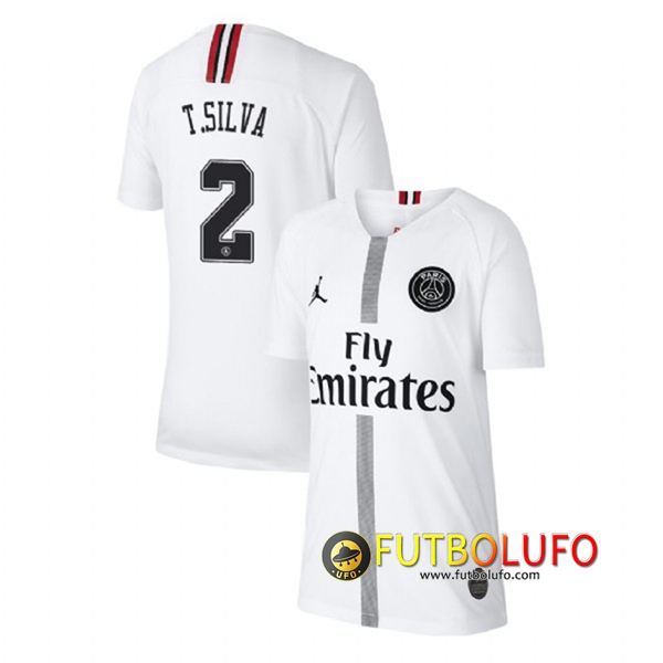 Tercera Camiseta del PSG (T SILVA 2) Blanco 2018/2019