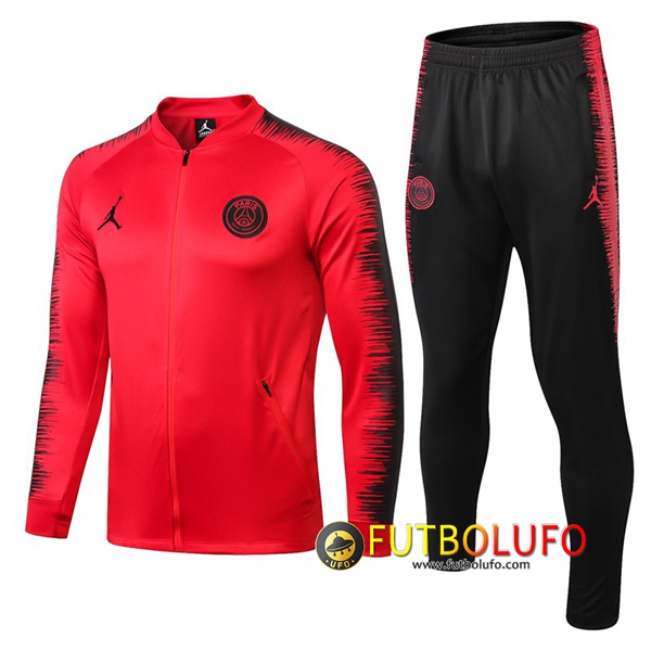 Chandal del Jordan PSG Roja/Negro 2018/2019 Chaqueta + Pantalones