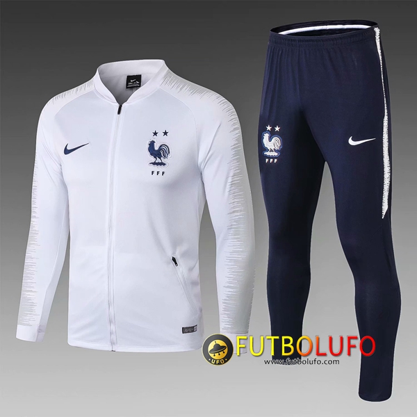 Chandal del Francia Niños 2 estrellas Blanco 2018/2019 Chaqueta + Pantalones