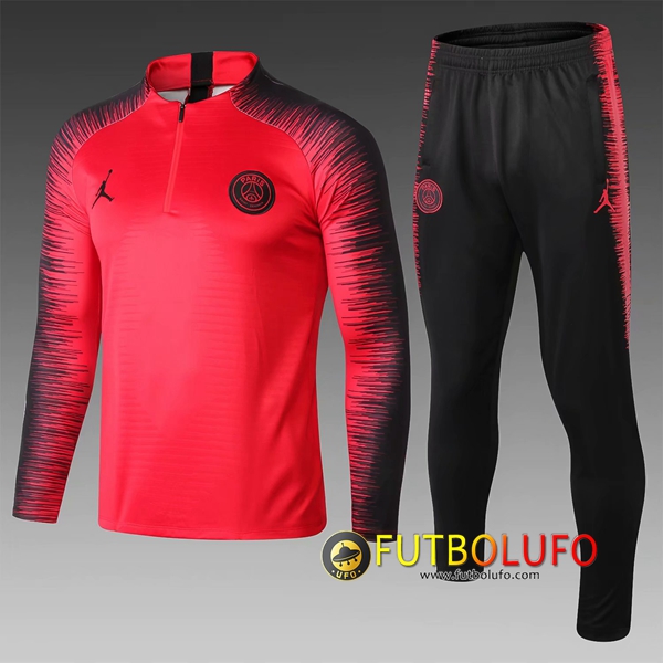 Chandal del Jordan PSG Niños Roja/Negro 2018/2019 Sudadera + Pantalones