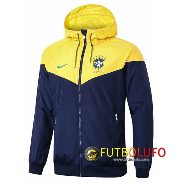 Chaqueta Futbol Coupe Vent Brasil Naranja/Azul oscuro 2018/2019