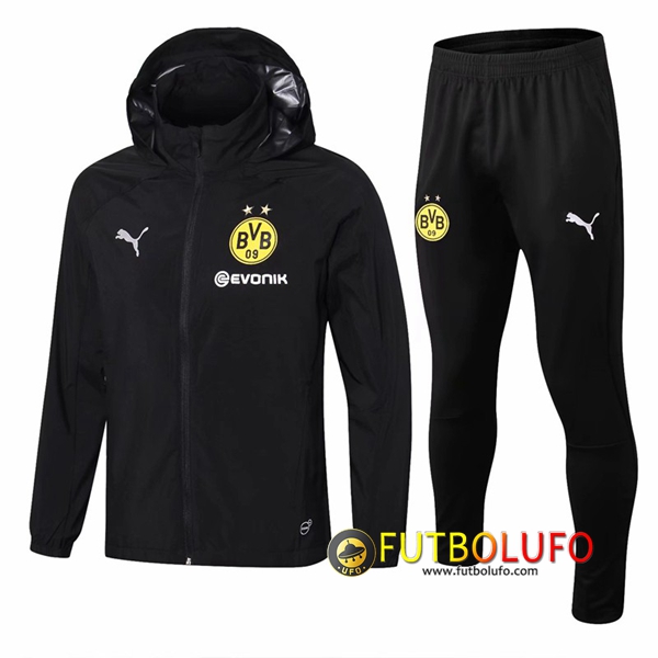 Trajes Rompevientos Chaqueta Dortmund BVB Negro 2018/2019 + Pantalones