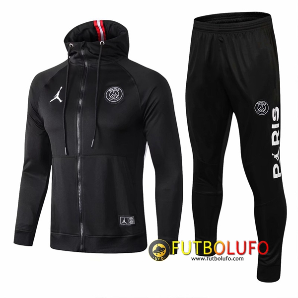 Chandal del Jordan PSG Negro 2018/2019 Sudadera con capucha + Pantalones