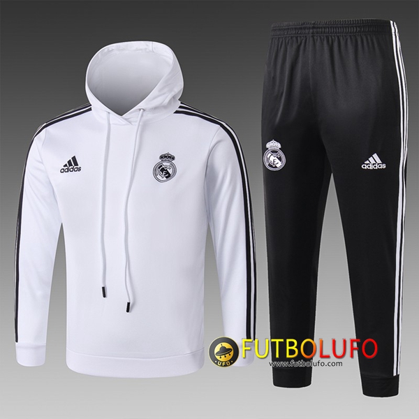 Chandal del Real Madrid Niño Blanco 2018/2019 Sudadera con capucha + Pantalones