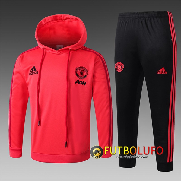 Chandal del Manchester United Niño Roja 2018/2019 Sudadera con capucha + Pantalones