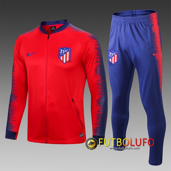 Chandal del Atletico Madrid Niño Roja/Azul 2018/2019 Chaqueta + Pantalones