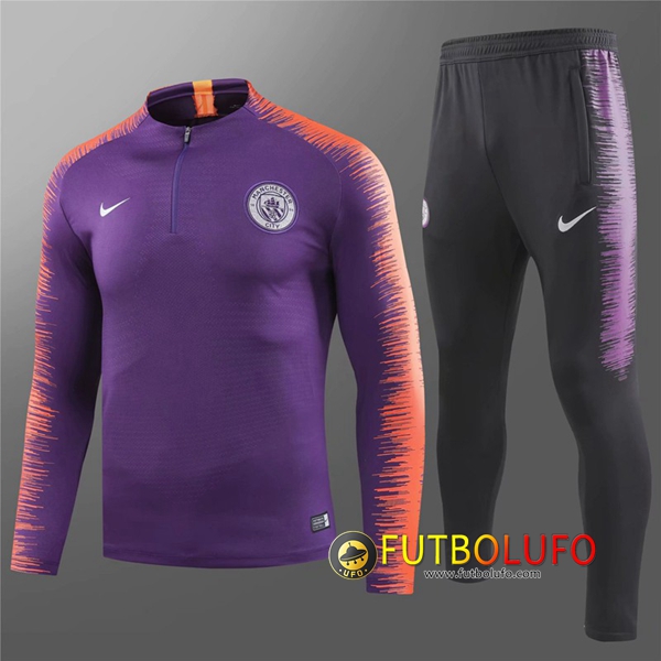 Chandal del Manchester City Niño Púrpura 2018/2019 Sudadera + Pantalones