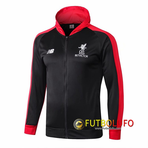 Chaqueta Futbol con capucha FC Liverpool Negro/Roja 2018/2019