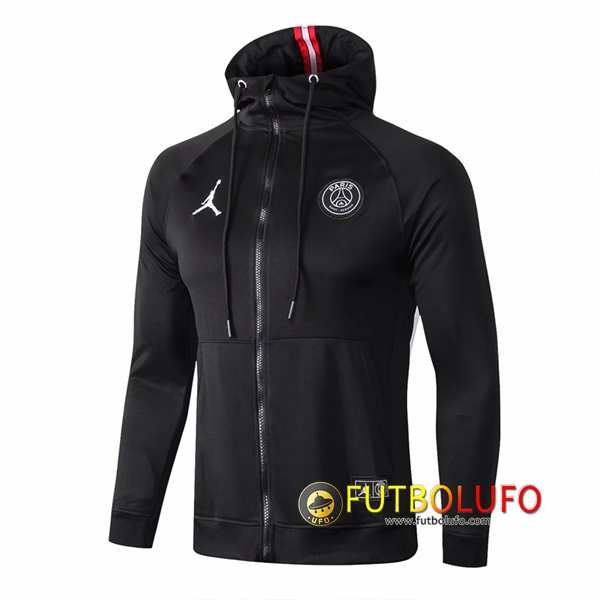 Chaqueta Futbol con capucha Jordan PSG Negro 2018/2019