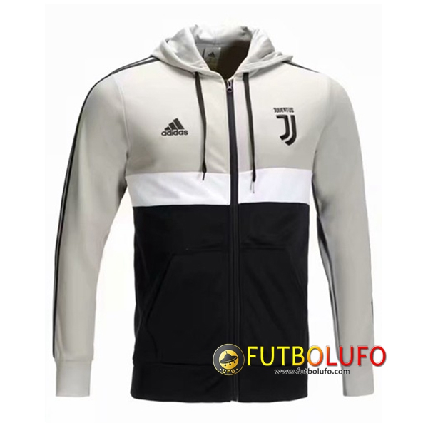 Chaqueta Futbol con capucha Juventus Negro/Gris/Blanco 2018/2019