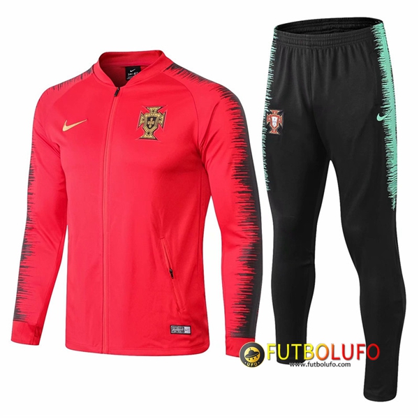 Chandal del Portugal Roja/Negro 2018/2019 Chaqueta + Pantalones